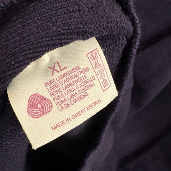 Men’s Brooks Brothers 100% Wool V-Neck Sweater Navy Blue Size XL - Picture 4 of 4